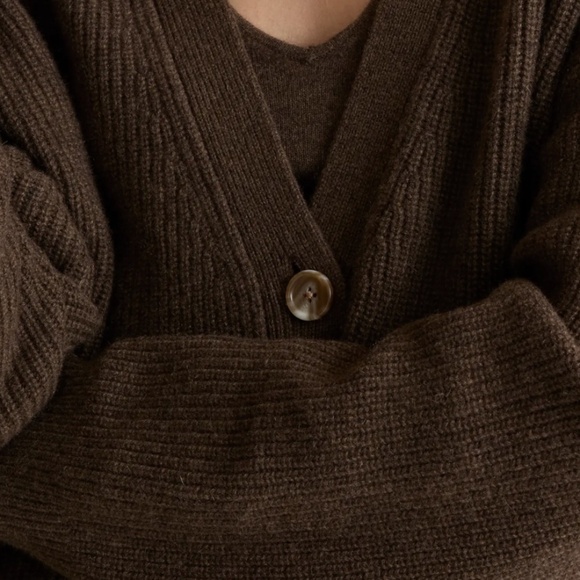 NWT Quince Mongolian Cashmere Fisherman Boxy Cardigan Sweater Small - Picture 5 of 16